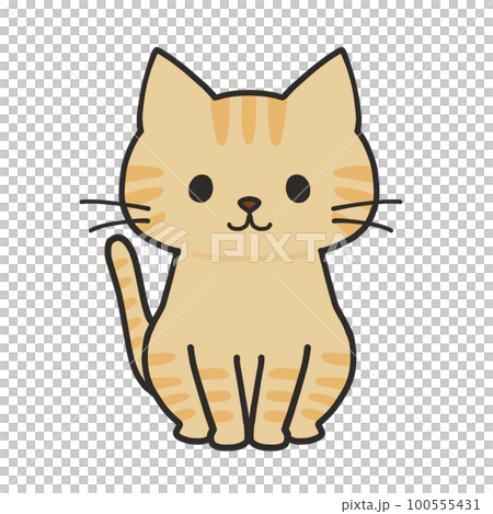 坐著的棕色虎斑貓 100555431