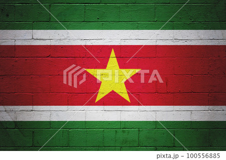 Flag of Suriname painted on a wall Flag of Suriname painted on a wall 100556885