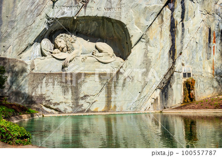 Lion Monument or the Lion of Lucerne, is a rock relief in Lucerne, Switzerland Lion Monument or the Lion of Lucerne, is a rock relief in Lucerne, Switzerland 100557787