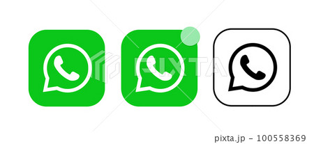 Set of social networking icons. Watsapp Web design flat icons isolated on white background 100558369