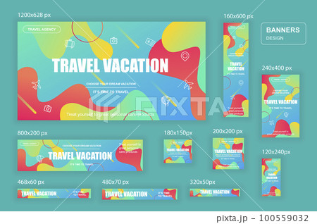 Collection web banners different sizes for mobile and social networks 100559032