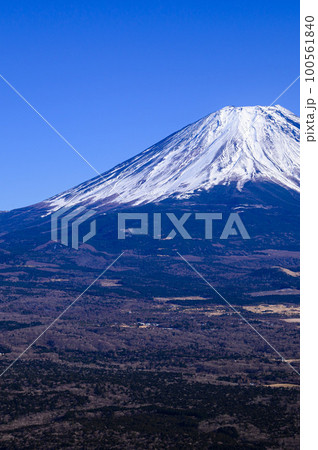 （山梨県）竜ヶ岳展望・青空と富士山の絶景 100561840