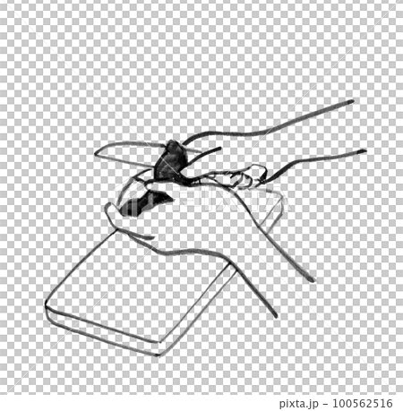 用菜刀手剝皮的插圖 100562516