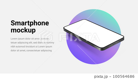 Phone mockup isolate 3d vector screen device template. Cellphone app mock up realistic telephone 100564686