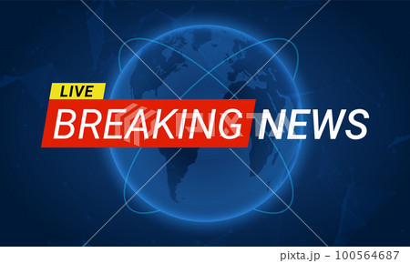 Breaking news tv report template vector background channel banner. Breaking news logo screen 100564687