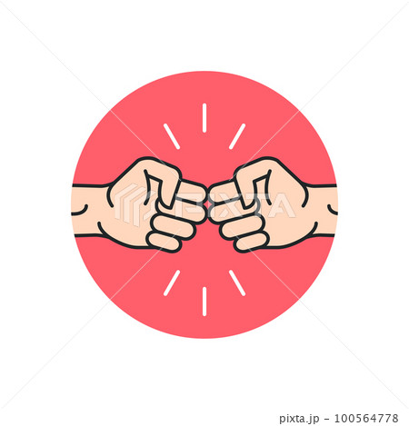 Fist bump icon hand. Strong fight vector friendship bro flat fist bump icon desing Fist bump icon hand. Strong fight vector friendship bro flat fist bump icon desing 100564778