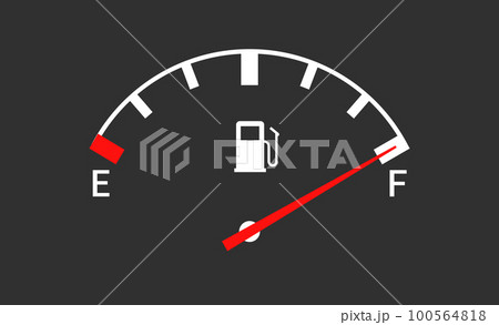 Fuel indicators gas meter. Gauge vector tank full icon. Car dial petrol gasoline dashboard 100564818