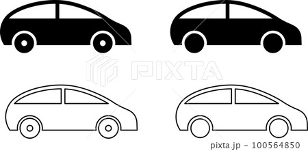 横向きの車のアイコンセットのイラスト素材 [100564850] - PIXTA