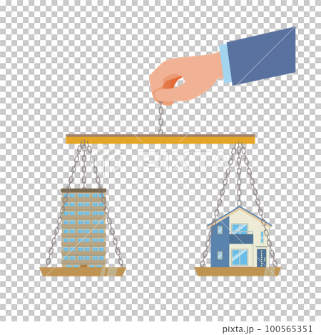 Comparison image of condominium and detached house 100565351