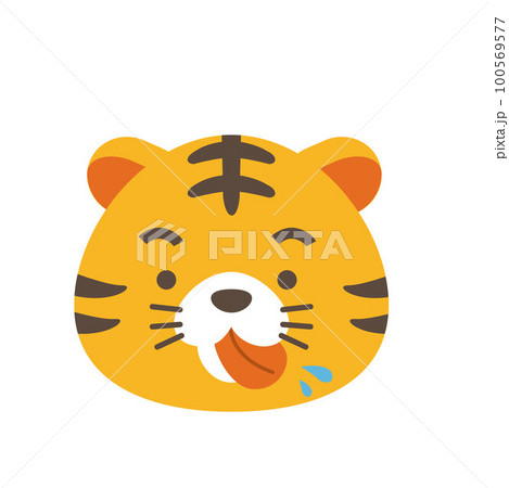舌ベロを出した虎のキャラクターアイコン 100569577