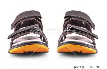 Children's sport sandals isolated on white background with clipping path Children's sport sandals isolated on white background with clipping path 100570133