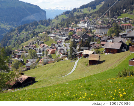 Switzerland, Jungfrau, Alps, house 100570986