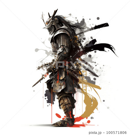 隙のない剣豪と呼ば隙のない剣豪と呼ばれた日本のサムライの墨汁アート