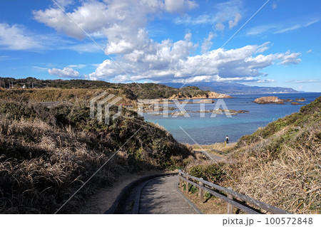 須崎・爪木崎遊歩道と相模湾【静岡県下田市】 須崎・爪木崎遊歩道と相模湾【静岡県下田市】 100572848
