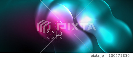 Neon glowing waves, magic energy space light concept, abstract background wallpaper design Neon glowing waves, magic energy space light concept, abstract background wallpaper design 100573856