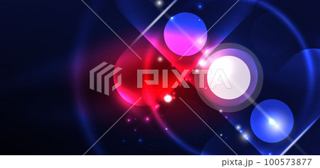 Abstract glowing neon light techno circles background Abstract glowing neon light techno circles background 100573877