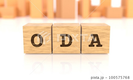 ODAの文字が印字された木製ブロック ODAの文字が印字された木製ブロック 100575768
