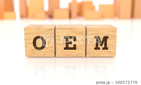 OEMの文字が印字された木製ブロック 100575770