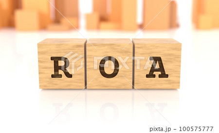 ROAの文字が印字された木製ブロック ROAの文字が印字された木製ブロック 100575777