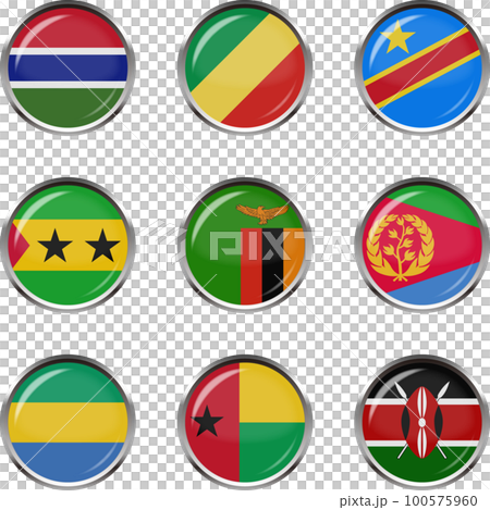 Badge style national flag illustration icon set ☆Africa☆ 100575960