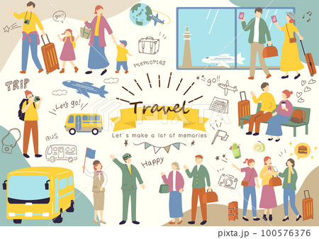 旅行を楽しむ人達 旅行を楽しむ人達 100576376