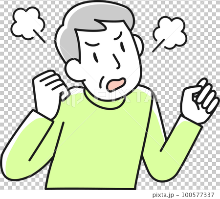 Upper body of an angry senior man Upper body of an angry senior man 100577337