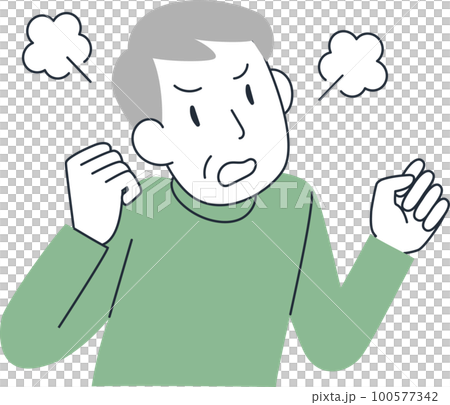 Upper body of an angry senior man Upper body of an angry senior man 100577342