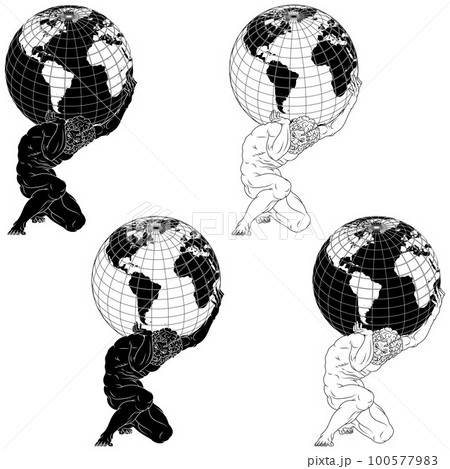 Vector of Atlas holding the earth 100577983