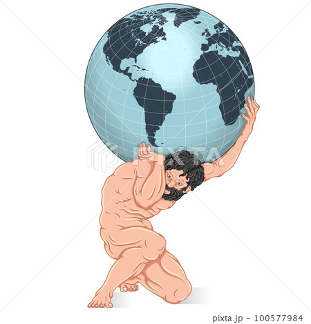 Vector of Atlas holding the earth 100577984
