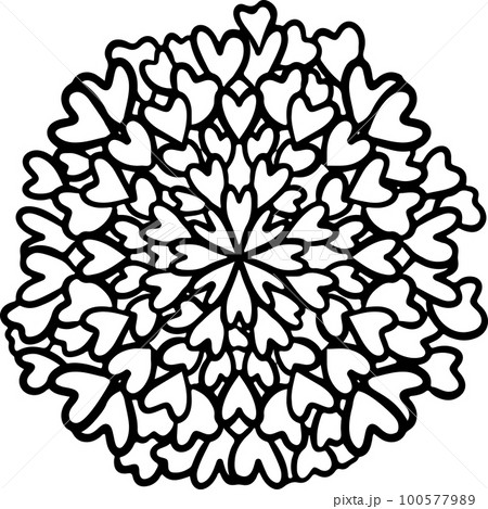 Round Mandala Heart Doodle Pattern Round Mandala Heart Doodle Pattern 100577989