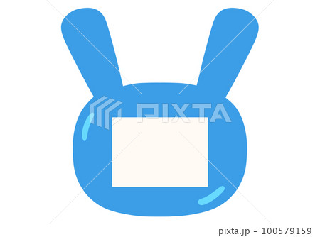 青色のウサギ型の名札のイラスト素材 [100579159] - PIXTA