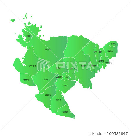 佐賀県と市町村地図