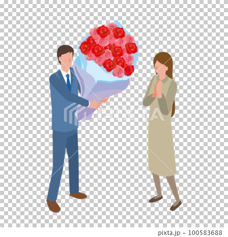 愛の告白をする男性 100583688