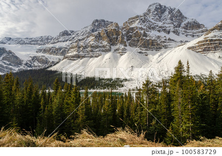 Crowfoot glacier in winter season along the Icefields Parkway in Banff National Park, Alberta, Canada. Crowfoot glacier in winter season along the Icefields Parkway in Banff National Park, Alberta, Canada. 100583729