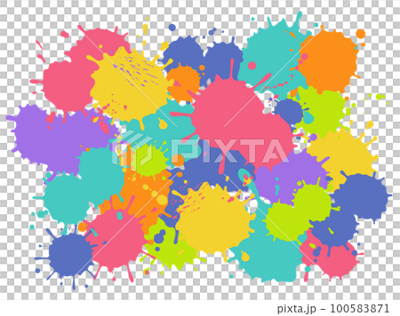 Colorful materials of splashing ink and paint 100583871
