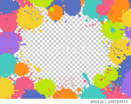 Colorful frame of splashing ink and paint Colorful frame of splashing ink and paint 100584024