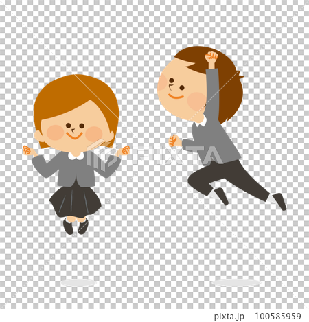 ジャンプする子供のイラスト素材 ジャンプする子供のイラスト素材 100585959