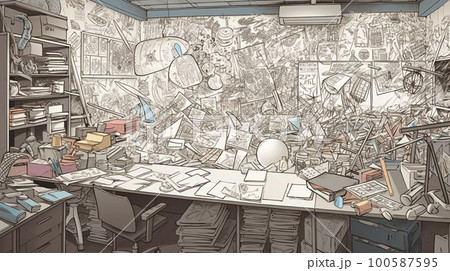 ごちゃごちゃした作業スペース部屋 100587595