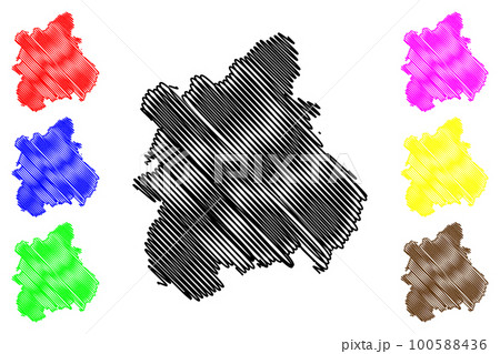 West Midlands Region (United Kingdom, Region of England) map vector illustration, scribble sketch West Midlands map 100588436