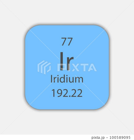 Iridium symbol. Chemical element of the periodic table. Vector illustration. Iridium symbol. Chemical element of the periodic table. Vector illustration. 100589095