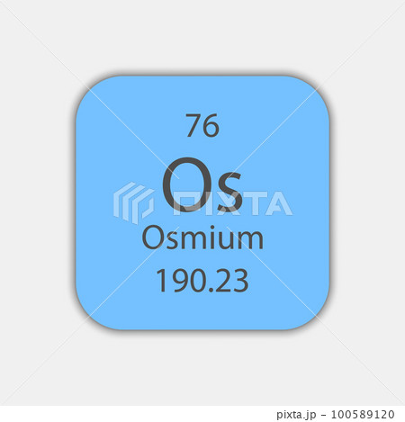 Osmium symbol. Chemical element of the periodic table. Vector illustration. 100589120