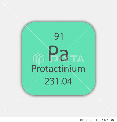 Protactinium symbol. Chemical element of the periodic table. Vector illustration. 100589130