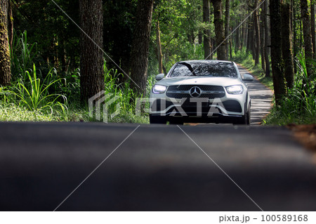 Mercedes on a beautiful road 100589168