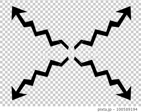 Kakukaku polygonal line arrow set (black) Kakukaku polygonal line arrow set (black) 100589194