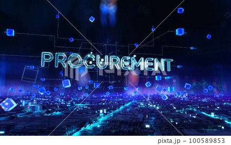 Procurement - businessman working and touching with virtual reality at office. 100589853