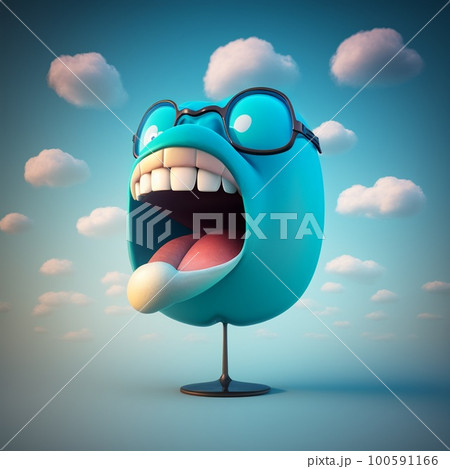 Create a big mouth speaking portuguese, generative AI 100591166