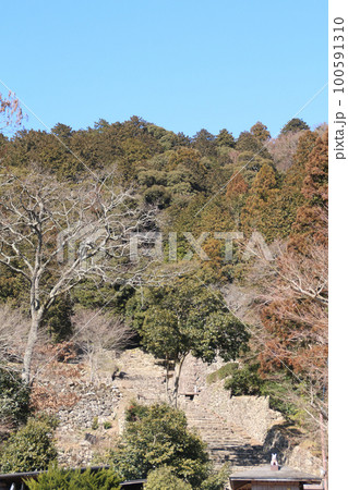 安土城跡の石垣と石段 安土城跡の石垣と石段 100591310