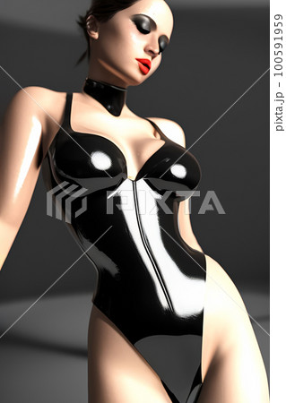 Woman dressed in latex leather bodysuit for - Stock Illustration  [100591959] - PIXTA