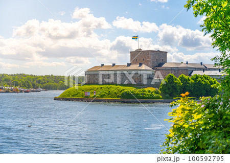 Vaxholm Fortress on a sunny day, Stockholm Archipelago, Sweden Vaxholm Fortress on a sunny day, Stockholm Archipelago, Sweden 100592795