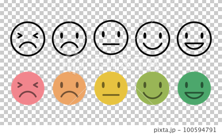 Face icon expressing emotion Line width variable 100594791